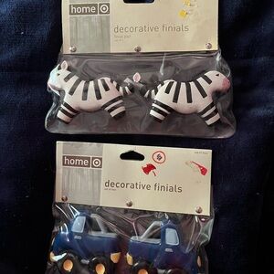 Target Home Decorative Finials - Zebra Stripe White & Black